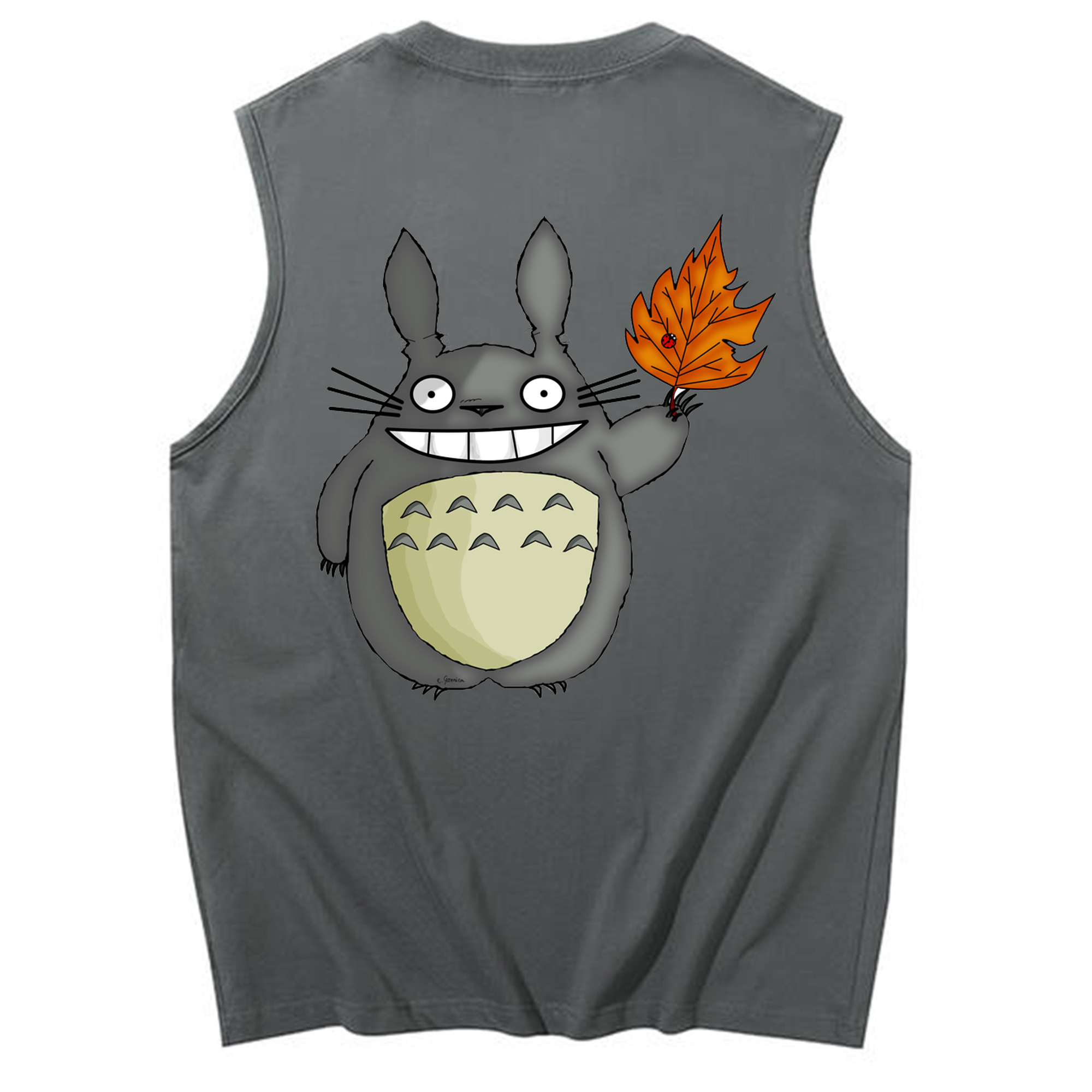 （画像用） となりのトトロ 草壁メイ 草壁サツキ My Neighbor Totoro Satsuki Kusakabe Mei Kusakabe コットン100％タンクトップ（背面プリント）